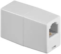 RJ10 modular adapter white straight @ electrokit
