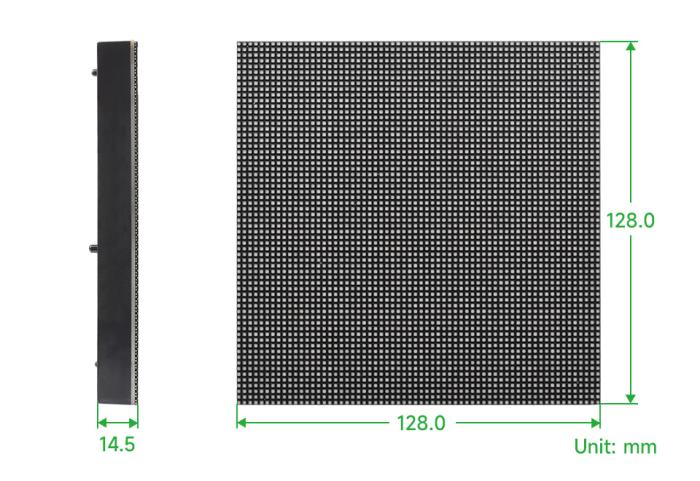 Full-color panel 2mm RGB-LED matrix 64x64px 128x128mm P2 @ electrokit (7 of 9)