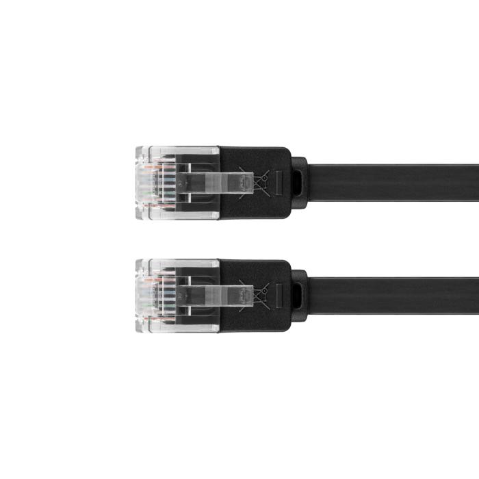 UTP Cat6 flat nätverkskabel 10m svart Cu @ electrokit (1 av 4)
