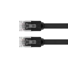 UTP Cat6 flat patch cable 10m black Cu @ electrokit
