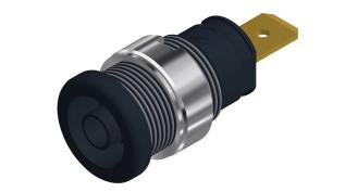 Labbjack chassi &oslash;4mm s&auml;kerhetstyp svart @ electrokit