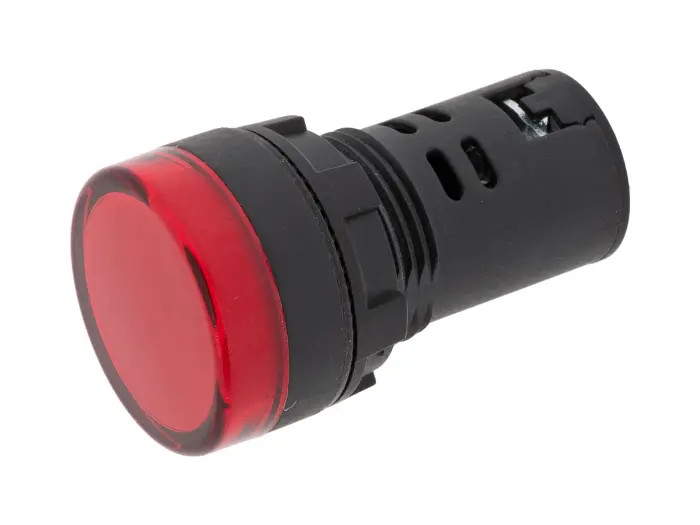 Panel mount indicator LED ø22mm 230VAC red @ electrokit (1 of 2)