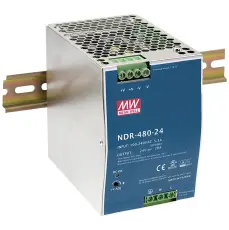 Mean Well NDR-480-24 Power supply 24V 20A 480W DIN rail @ electrokit