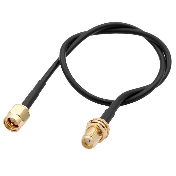 Kabel SMA-hane till SMA-hona RG-174 0.5m @ electrokit (1 av 1)