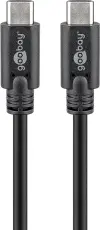 USB-C kabel USB 3.2 Gen1 60W 1.0m svart @ electrokit