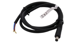 DC cable 2.1/5.5mm male to open end 0.3m black @ electrokit