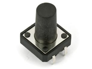 Taktil omkopplare PCB 12x12x15mm svart @ electrokit