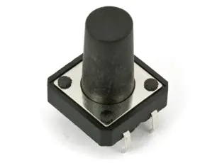 Taktil omkopplare PCB 12x12x15mm svart @ electrokit