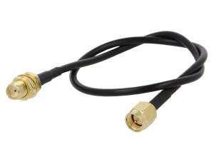 Kabel SMA-hane till SMA-hona RG-174 0.3m @ electrokit