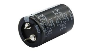 Elektrolytkondensator 15000uF 25V 105C ø25x41mm snap-in @ electrokit