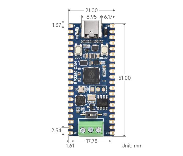 RP2350 4MB dev board with CAN controller @ electrokit (6 of 6)