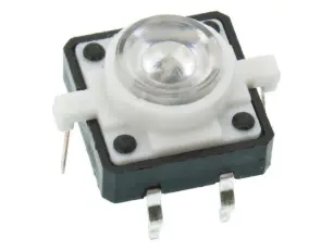 Tryckknapp PCB 12x12x7mm LED blå @ electrokit