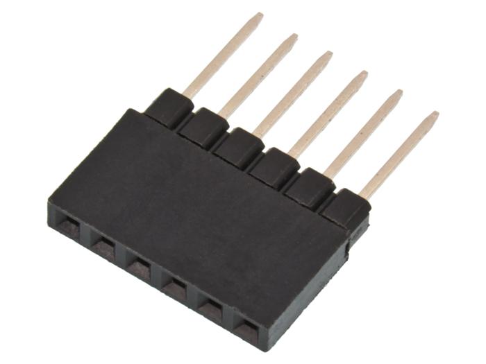 Hylslist 2.54mm 1x6p stackningsbar extra hög @ electrokit (1 av 1)