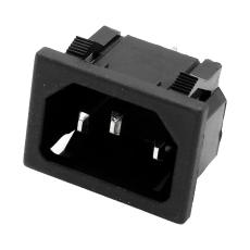 Apparatintag C14 10A 250VAC flatstift sn&auml;pp @ electrokit