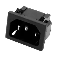 Apparatintag C14 10A 250VAC flatstift sn&auml;pp @ electrokit