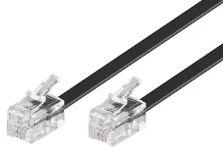 RJ10 modular signal- och telekabel 1m svart @ electrokit