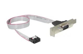 Serieport uttag f&ouml;r PC l&aring;gprofil - 1x DB9 hane 0.40m @ electrokit