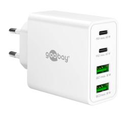 USB-C PD + USB-A multiport GaN laddare 65W vit @ electrokit