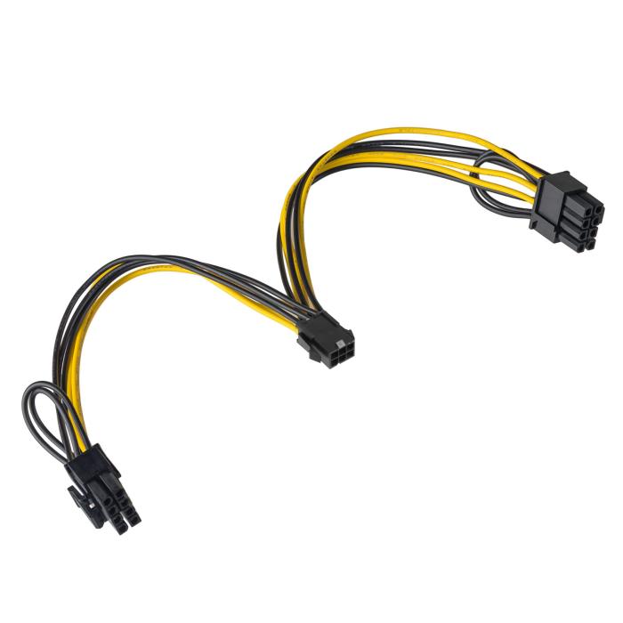 Splitterkabel PCIe 6-pin till 2x PCIe 6+2-pin @ electrokit (2 av 2)