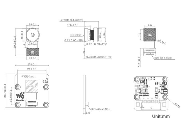Kameramodul OV9281 1MP GS monokrom 160° @ electrokit (7 av 7)