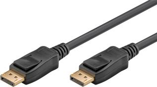 DisplayPort 2.1 kabel (8K@60Hz) 1m svart @ electrokit