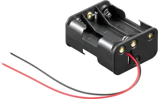 Batterihållare 6x AA kabelanslutning @ electrokit