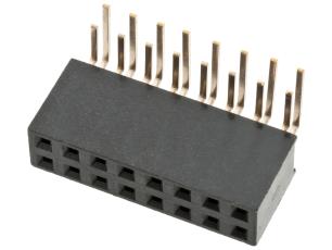 Female header 2.54mm 2x8p side-entry @ electrokit
