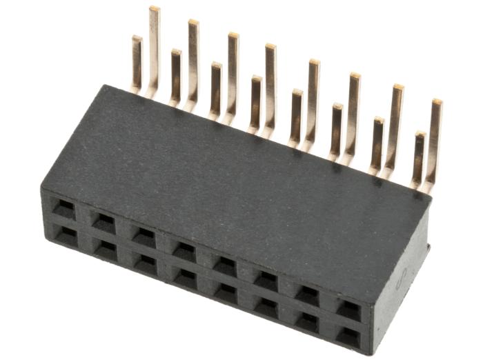 Female header 2.54mm 2x8p side-entry @ electrokit (1 of 1)
