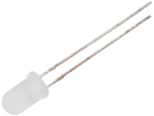 LED 5mm vit inbyggt motstånd 12V @ electrokit