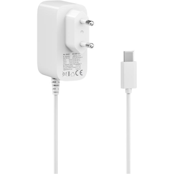 Power supply 24W USB-C PD Raspberry Pi 5 white @ electrokit (2 of 5)