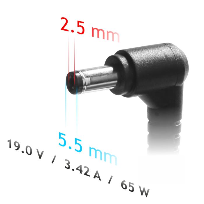 Laptopladdare 19V 3.42A 65W 5.5x2.5mm - AK-ND-01 @ electrokit (2 av 5)