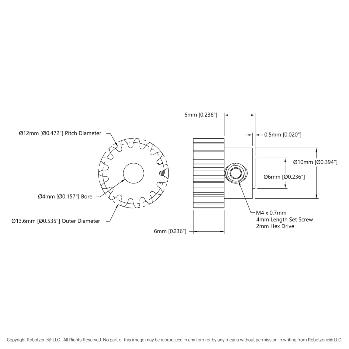 Kuggdrev MOD 0.8 15T ø4mm @ electrokit (2 av 2)