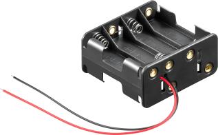 Batterihållare 8x AA kabelanslutning @ electrokit