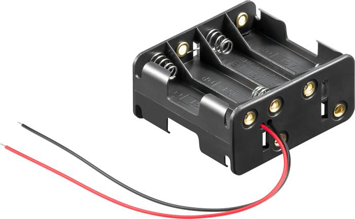 Batterihållare 8x AA kabelanslutning @ electrokit (1 av 1)