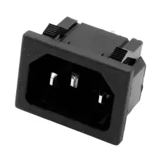 Apparatintag C14 10A 250VAC flatstift sn&auml;pp @ electrokit