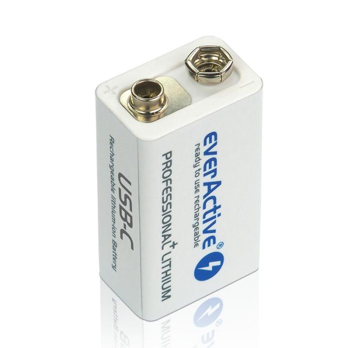 Laddningsbart 9V litium 500 mAh USB-C anslutning @ electrokit (2 av 3)