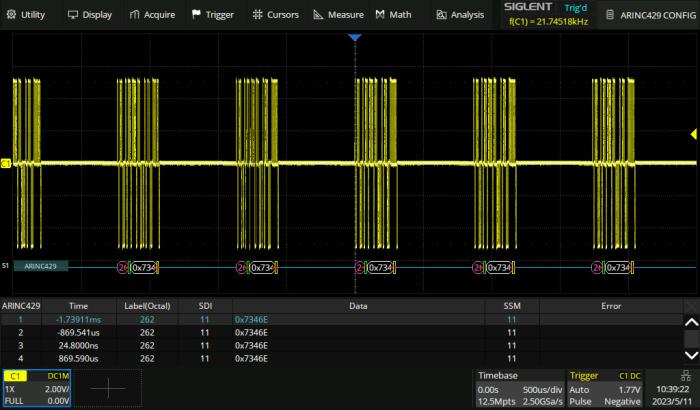 SDS-5000X-ARINC ARINC 429 decode sw license @ electrokit (1 av 1)