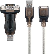 USB-A to DB9 RS232 serial adapter with 1.5m cable @ electrokit