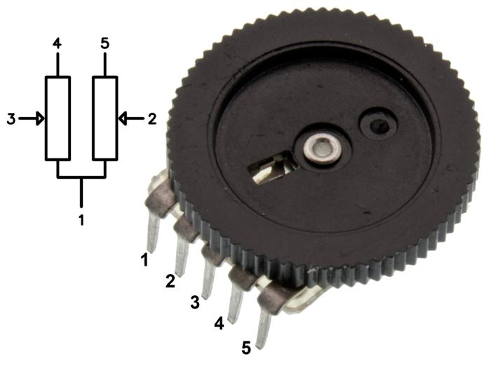 Tumhjulspotentiometer stereo 10kohm lin PCB @ electrokit (3 of 3)