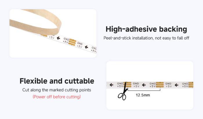 RGB LED-strip 1m WS2812B 160LED/m 12W/m 5V @ electrokit (8 of 10)