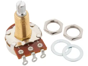 Pot 250kohm log PDB241 l&aring;ng axel f&ouml;r gitarr @ electrokit