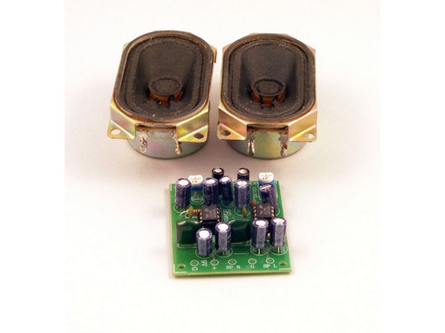 Amplifier 2W stereo w. speaker @ electrokit