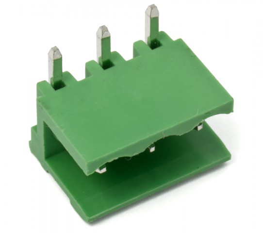 PCB pin header 5.08mm 3-pole right-angle low-profile @ electrokit