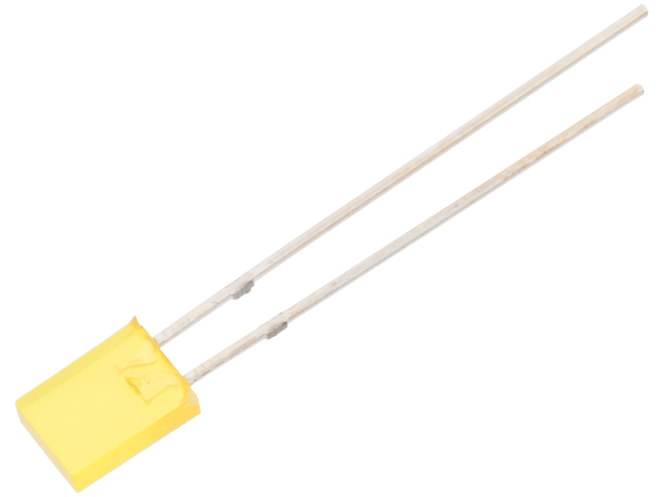 LED yellow 5 mm flat 1500mcd @ electrokit