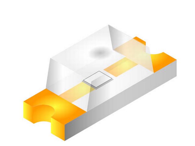 LED SMD1206 blå 3.6V 35mcd klar 130gr KT1206BUC @ electrokit