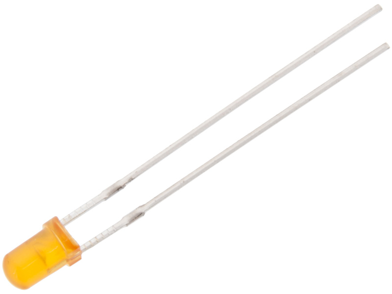 LED 3mm orange diffus 600mcd @ electrokit