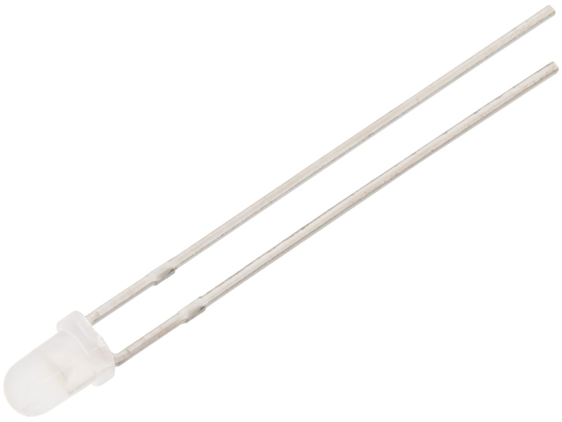 LED 3mm warm white diffuse 3000mcd @ electrokit