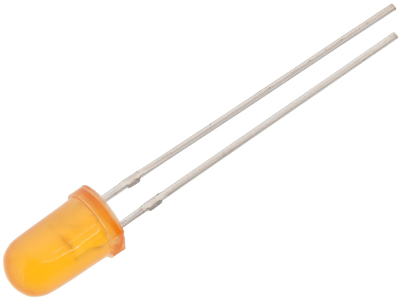 LED 5mm amber diffuse 700mcd @ electrokit