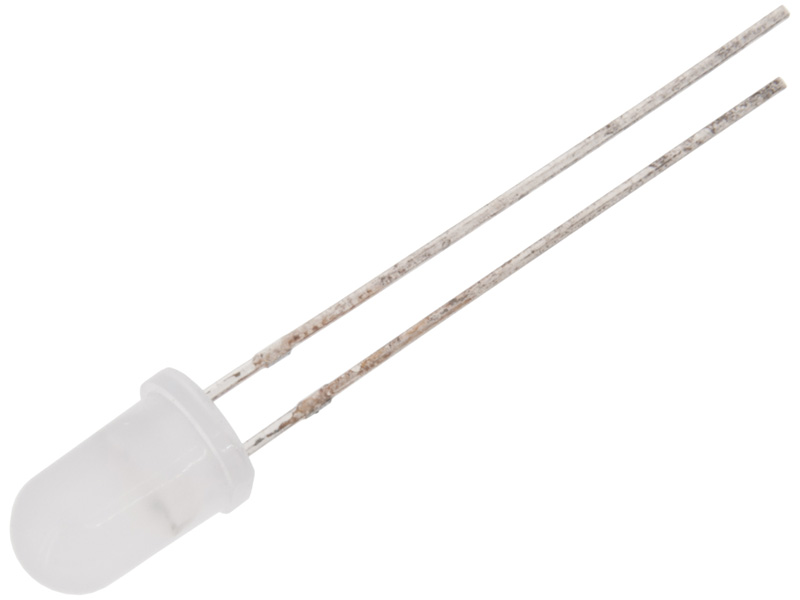 LED 5mm kallvit diffus 5000mcd @ electrokit