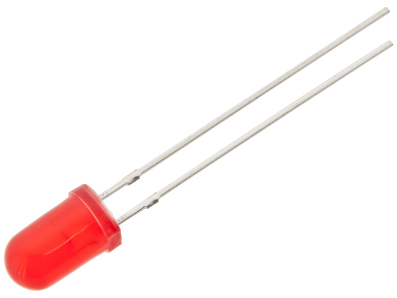 LED 5mm red with resistor for 5V @ electrokit